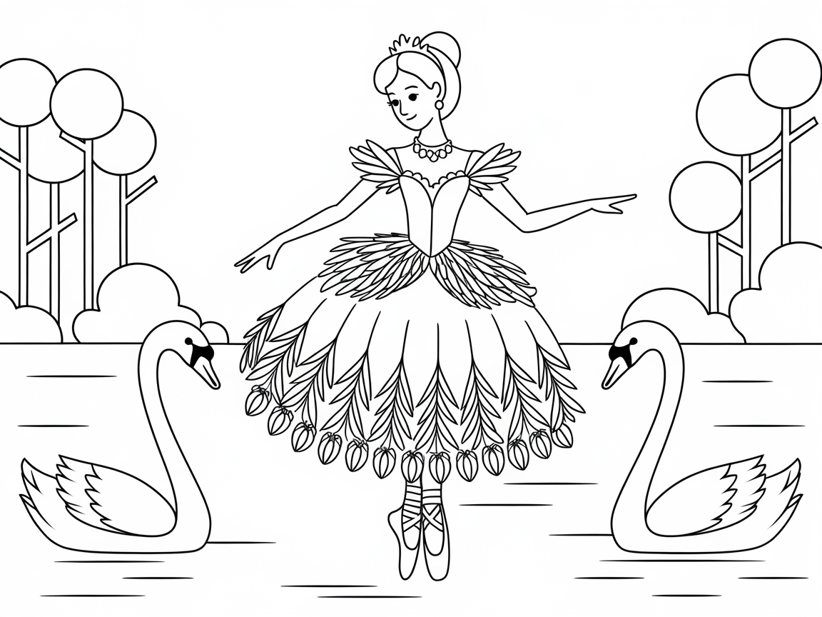 Ballet Princess by the Swan Lake