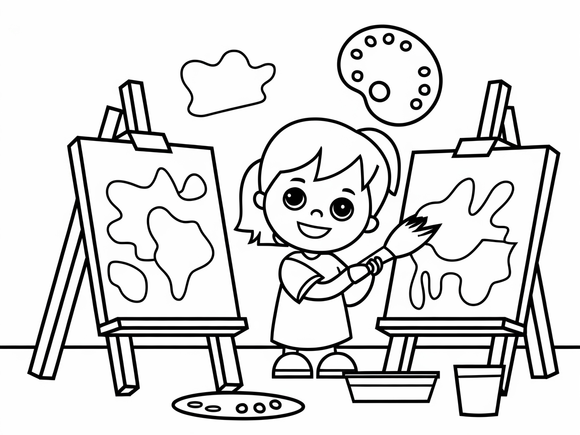 Unleash Creativity in This Art Class Coloring Page