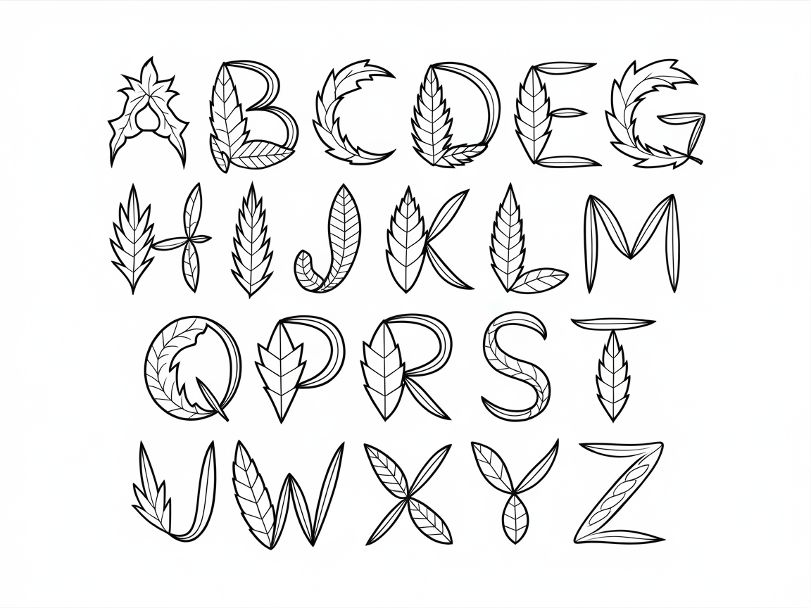 Leafy Alphabet Awaits Your Colorful Imagination