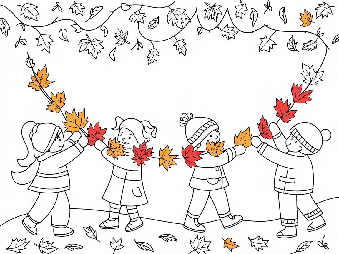 Chase the Leaves with Cheerful Kids