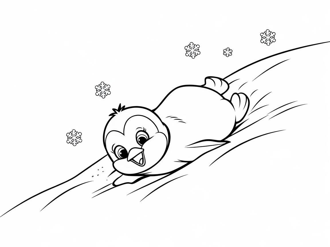 Slide into Fun with This Playful Baby Penguin