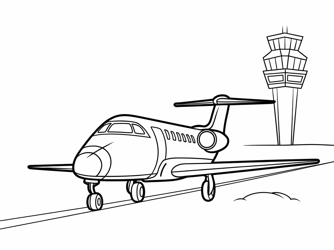 Jet-Set Adventure: Plane and Control Tower Scene