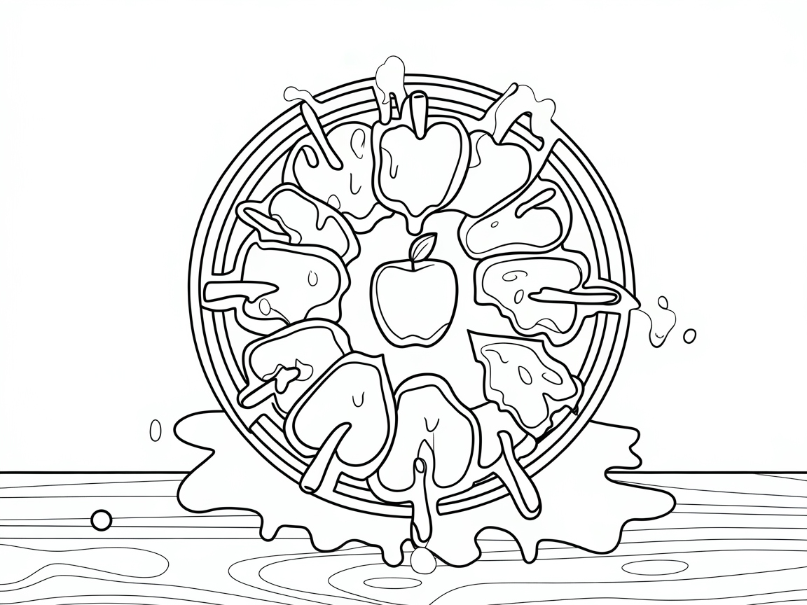 Color the Fun with This Splashing Apple Lollipops Scene