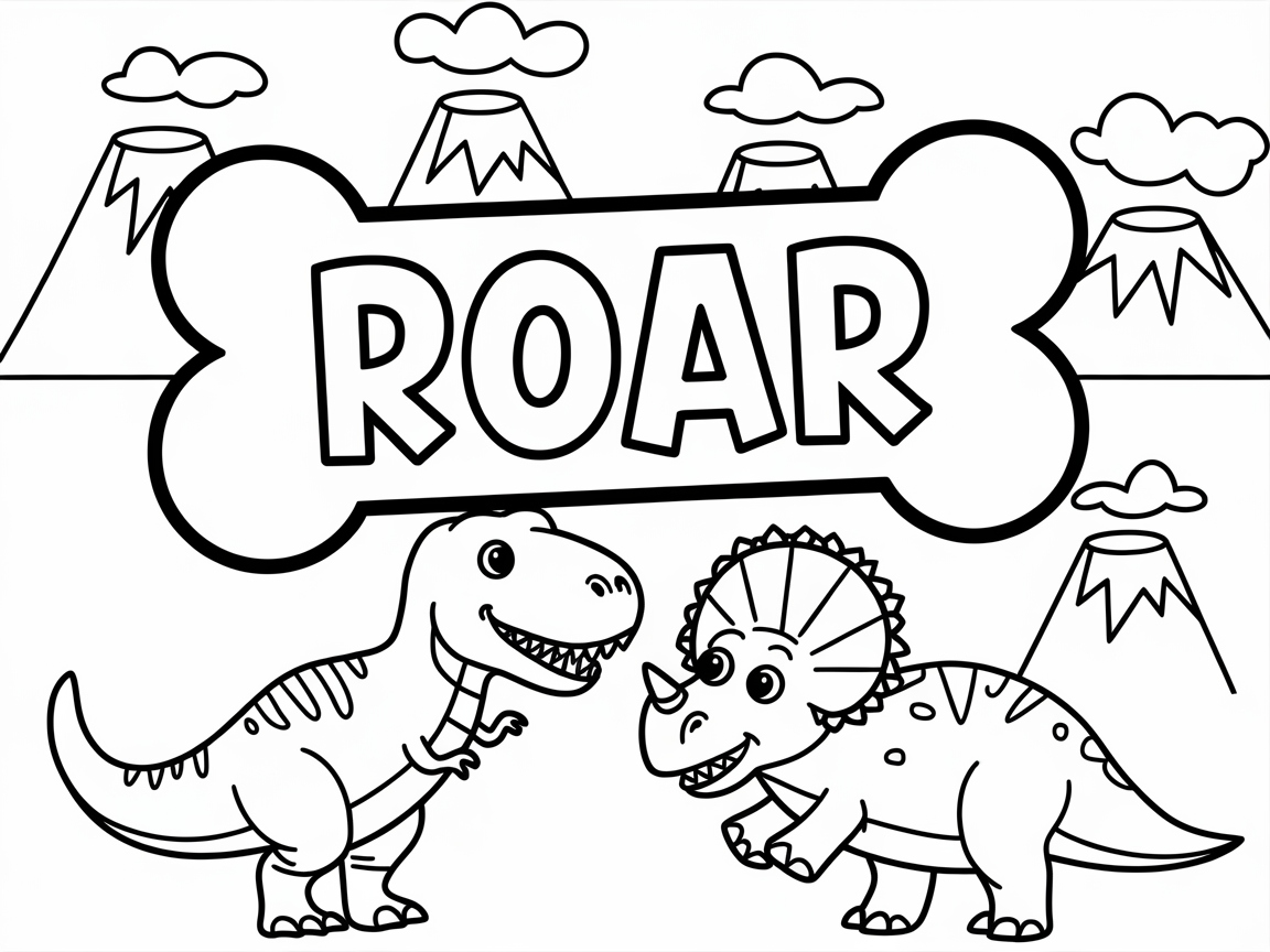 Roar Into Fun with This Dinosaur Coloring Page