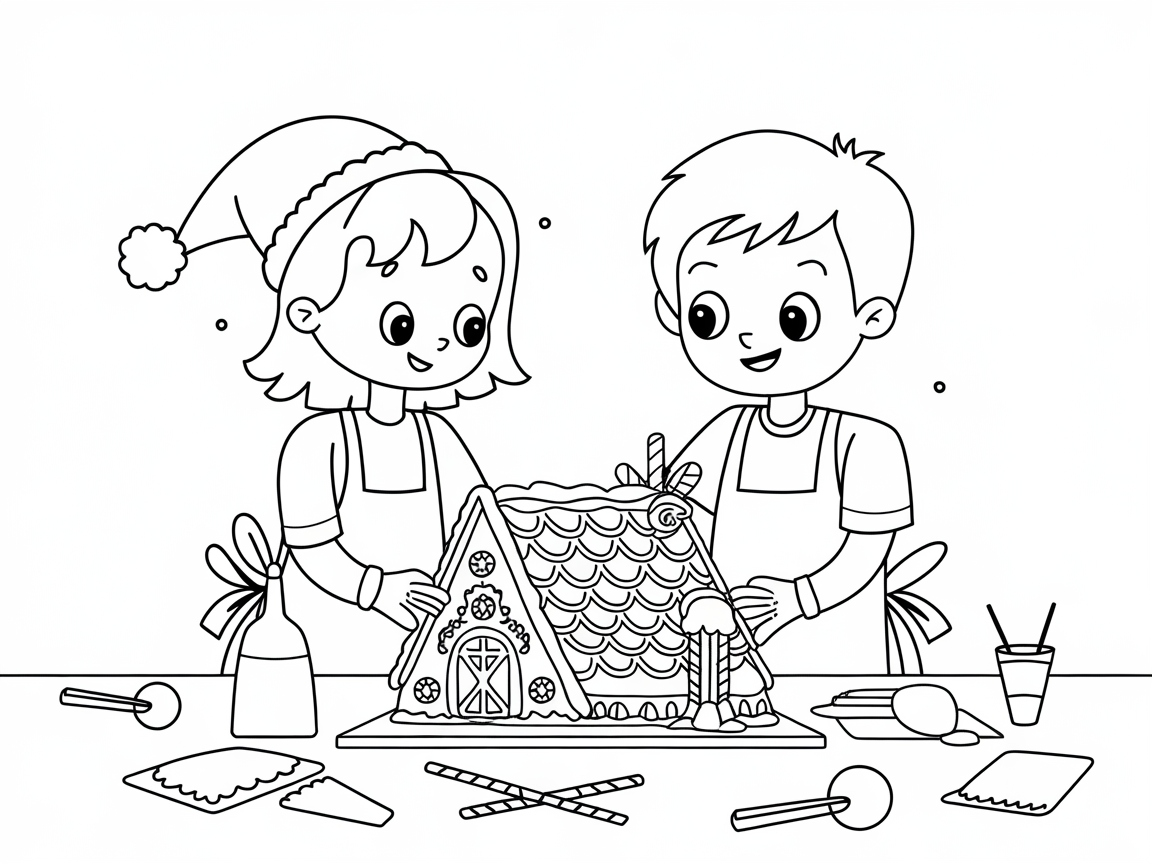 Build Sweet Memories with This Gingerbread House Coloring Page