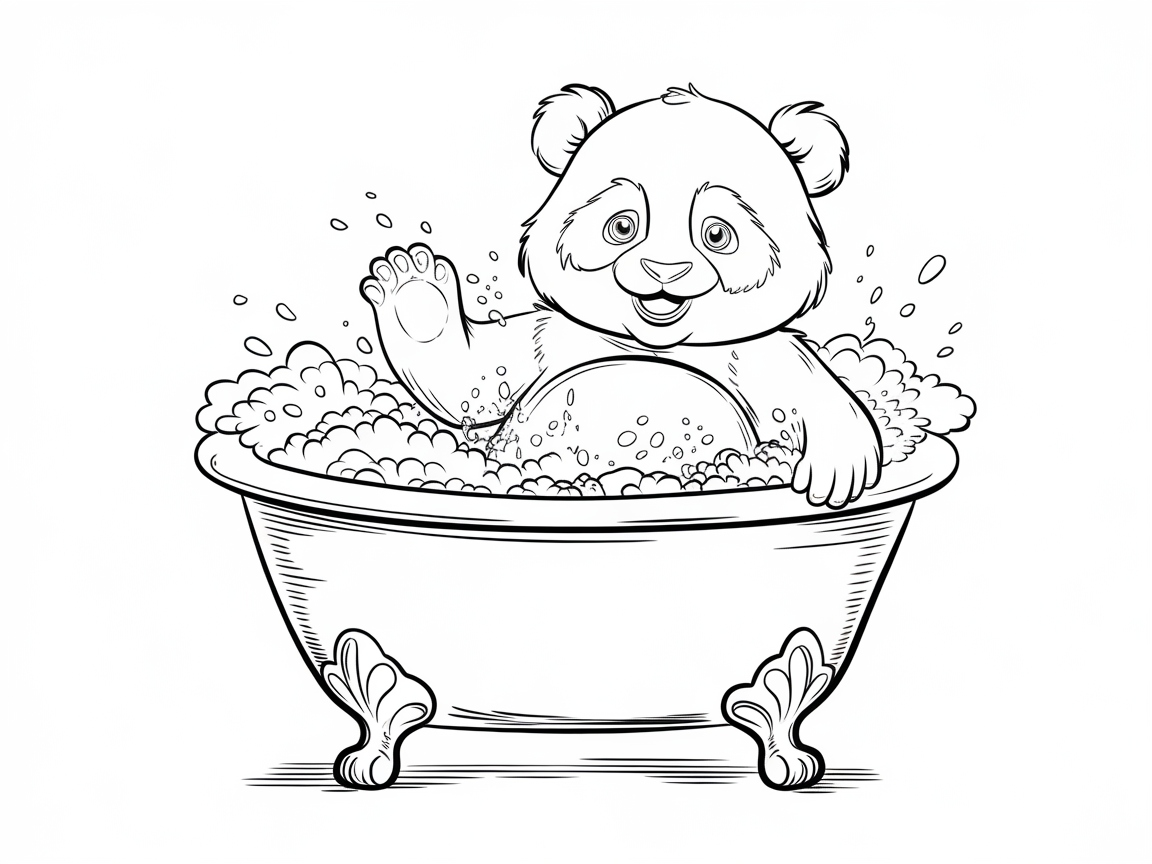Splashing Panda Bathtime Fun