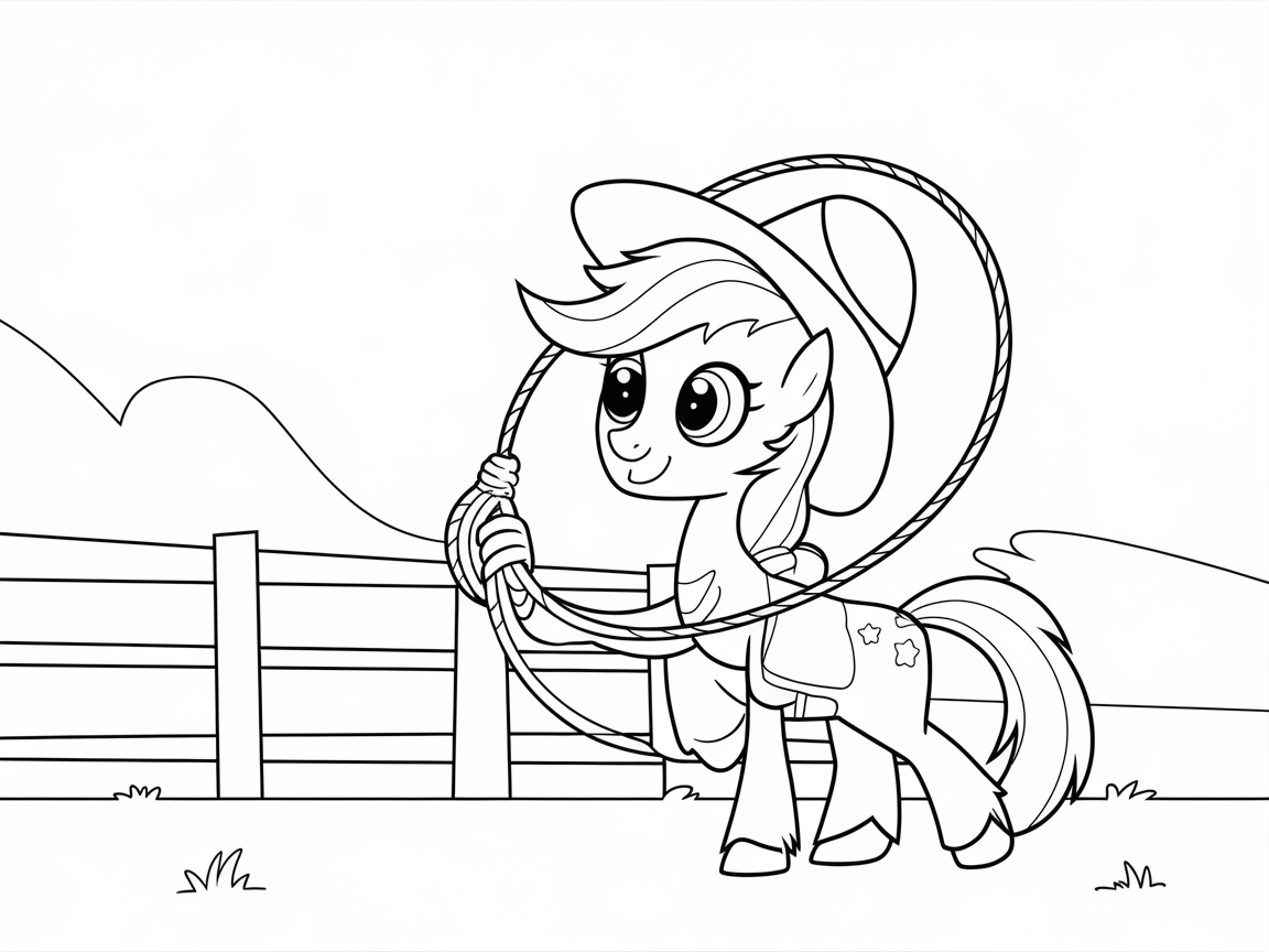 Rodeo Fun with a Lasso-Wielding Pony