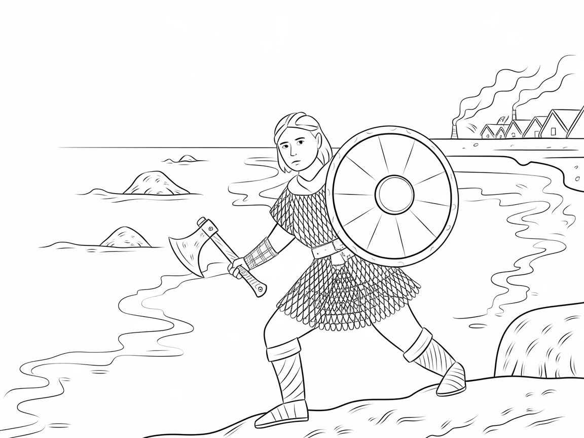 Venture into Viking Adventures with This Warrior Page