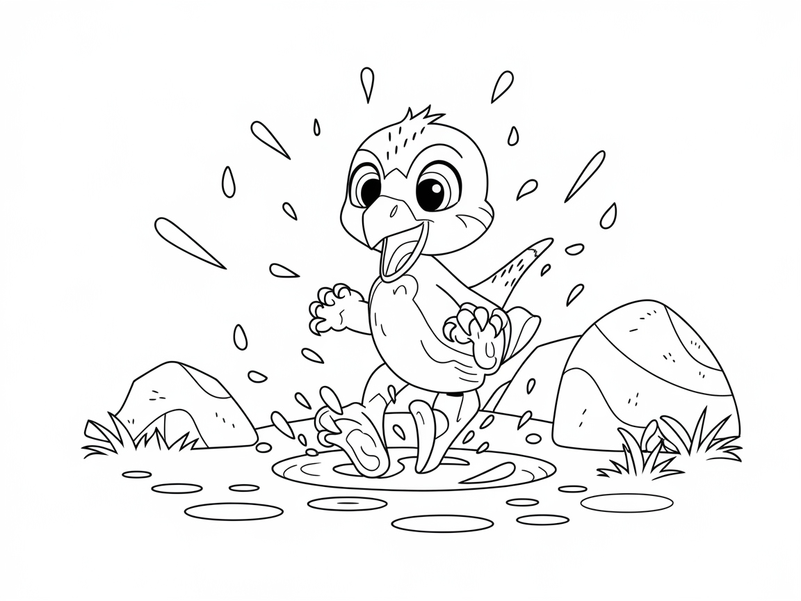 Playful Raptor Splashing Adventure