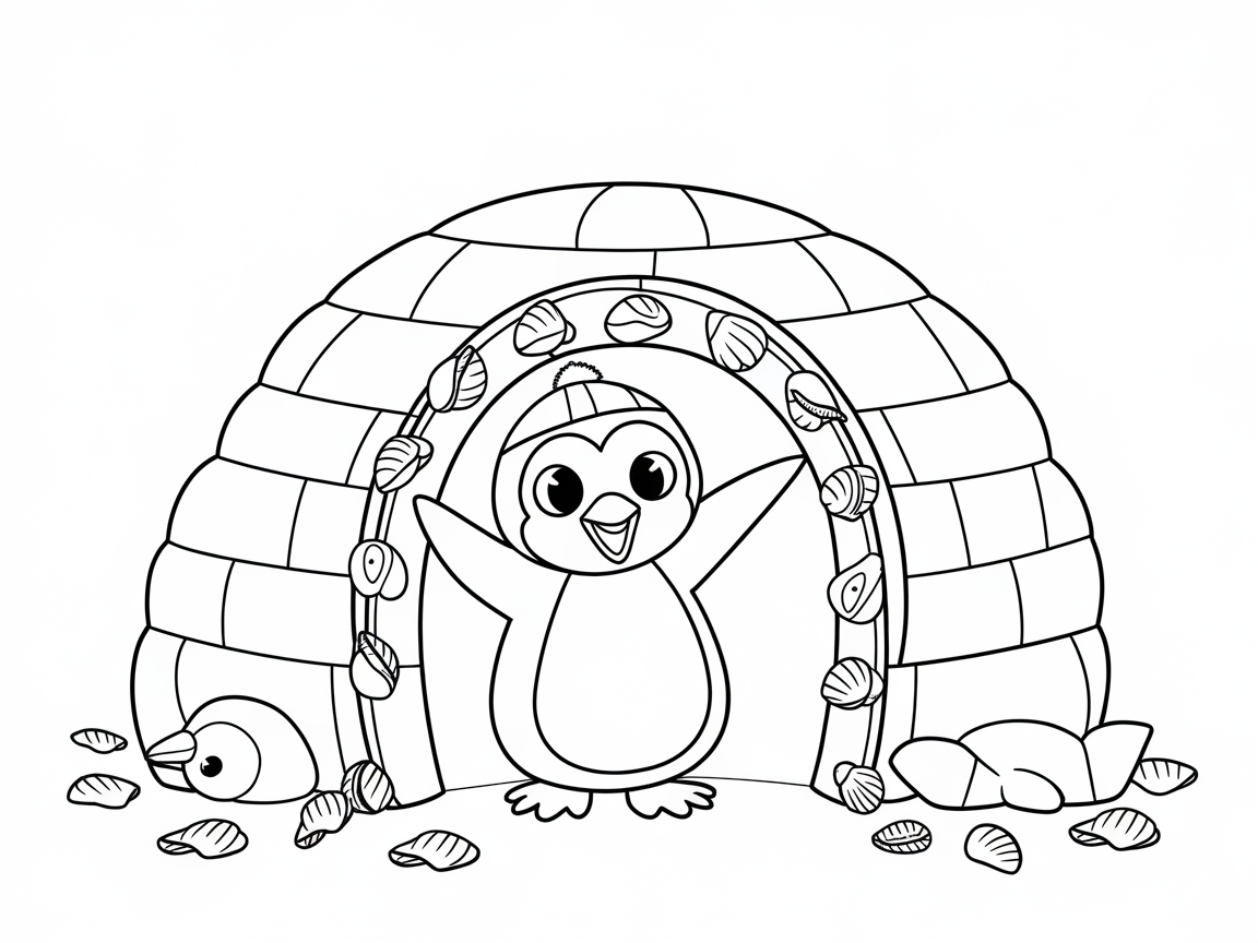 Explore the Igloo with This Cheerful Penguin