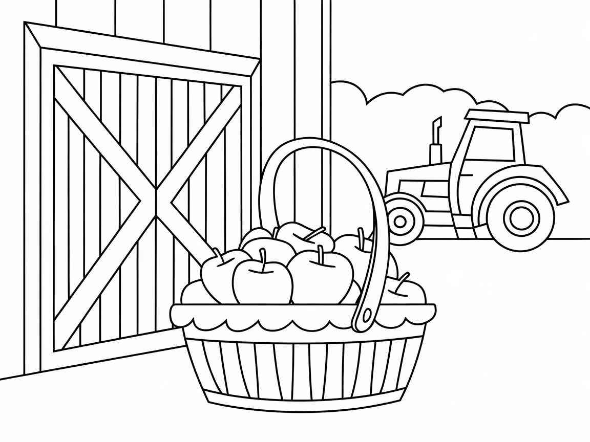 Country Farm Adventure: Apple Basket by the Barn