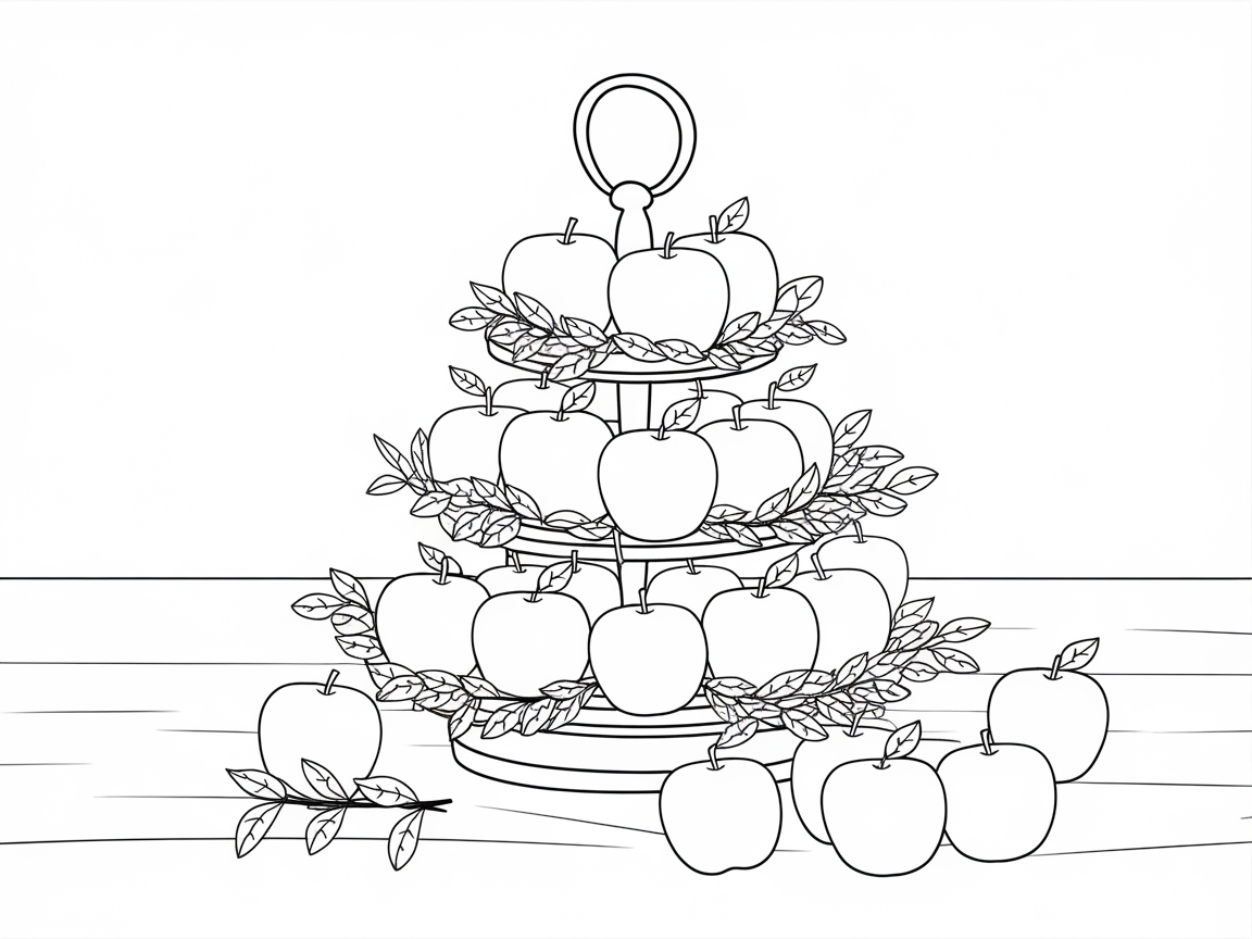 Orchard-Inspired Apple Display Ready for Your Coloring Touch