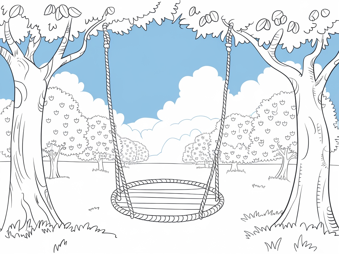 Swing Into Fun with This Orchard Playground Scene