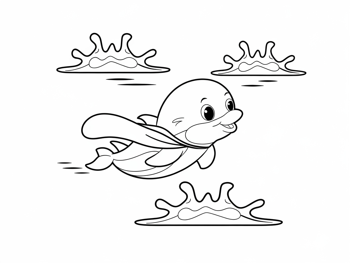 Splash Through Adventure with This Superhero Dolphin Coloring Page