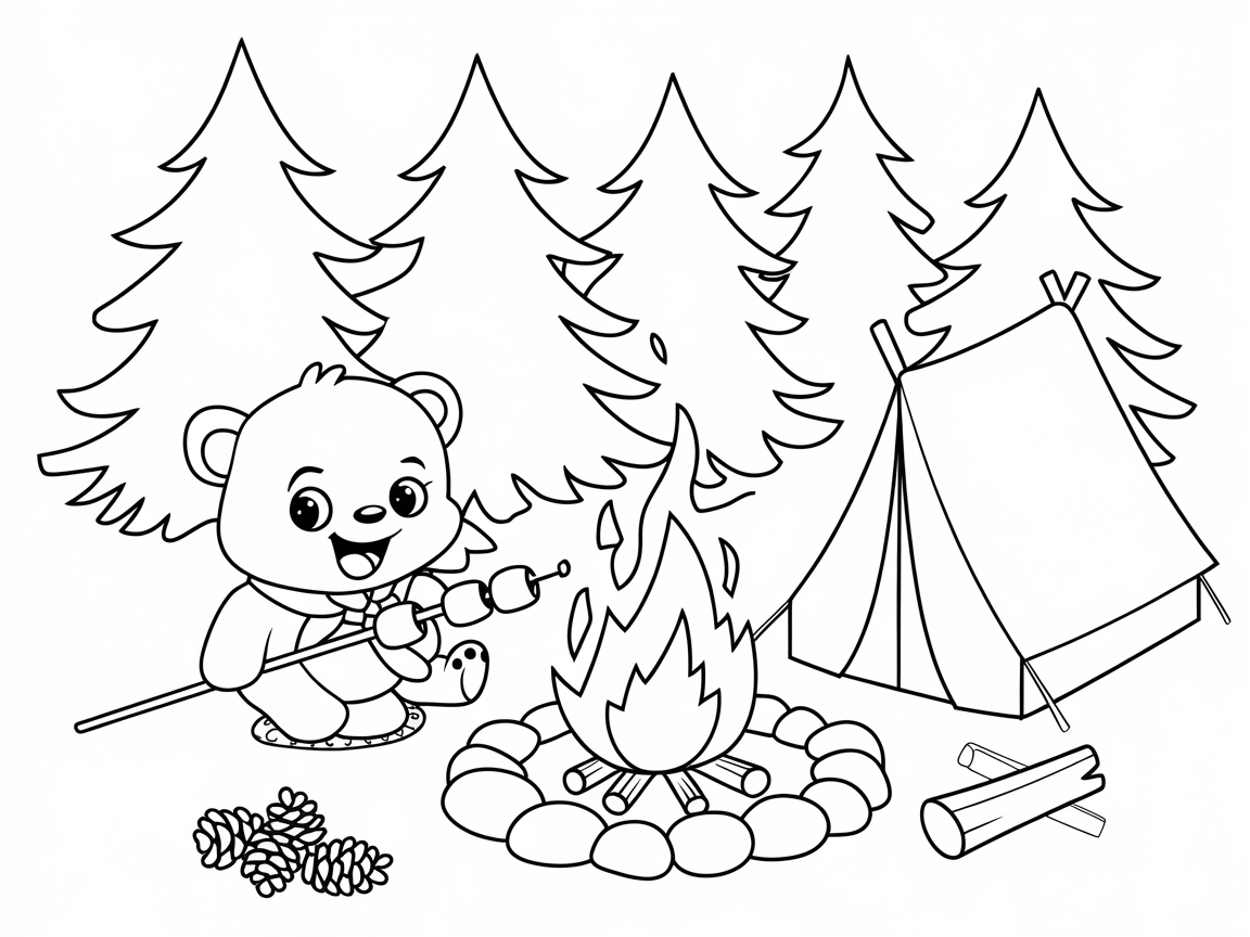 Campfire Fun with This Adventurous Bear