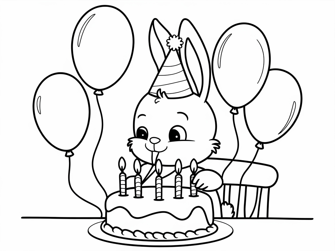 Celebrate with a Party Bunny and Birthday Cake