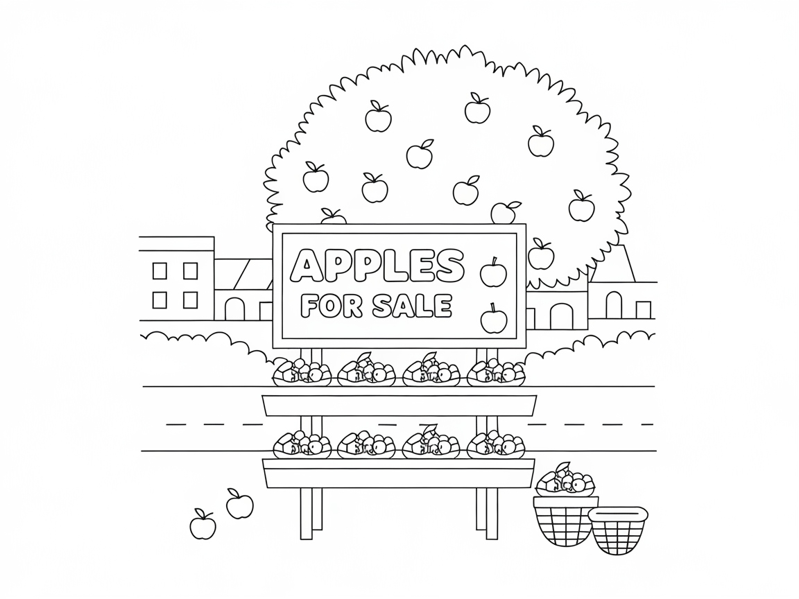 Dive into This Orchard Market Coloring Page