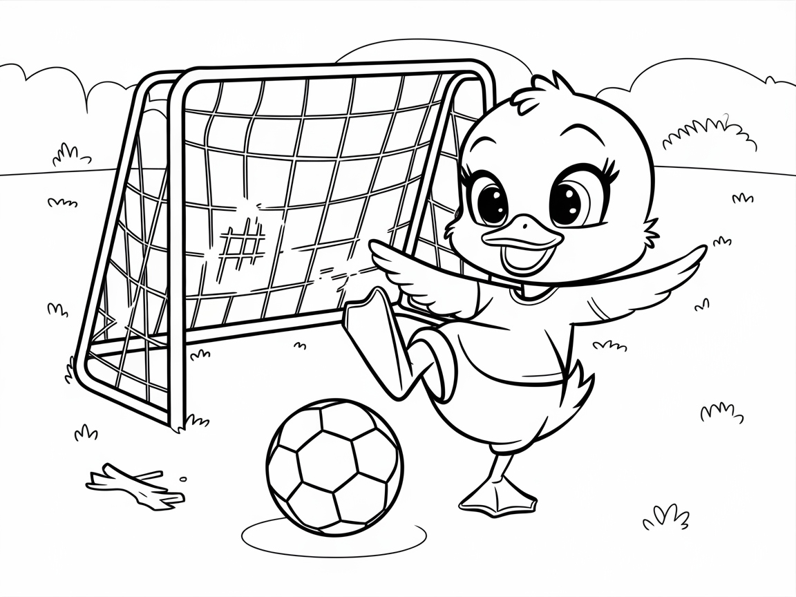 Score Big with This Soccer Playing Duckling