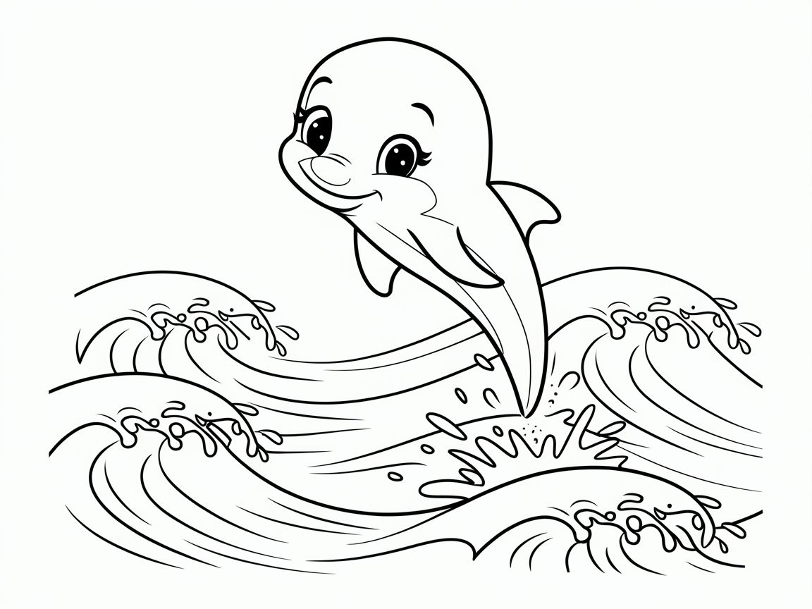 Dive into Fun with This Adorable Dolphin Coloring Page