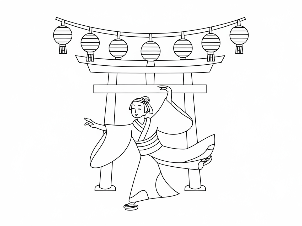 Graceful Dance Beneath Lanterns