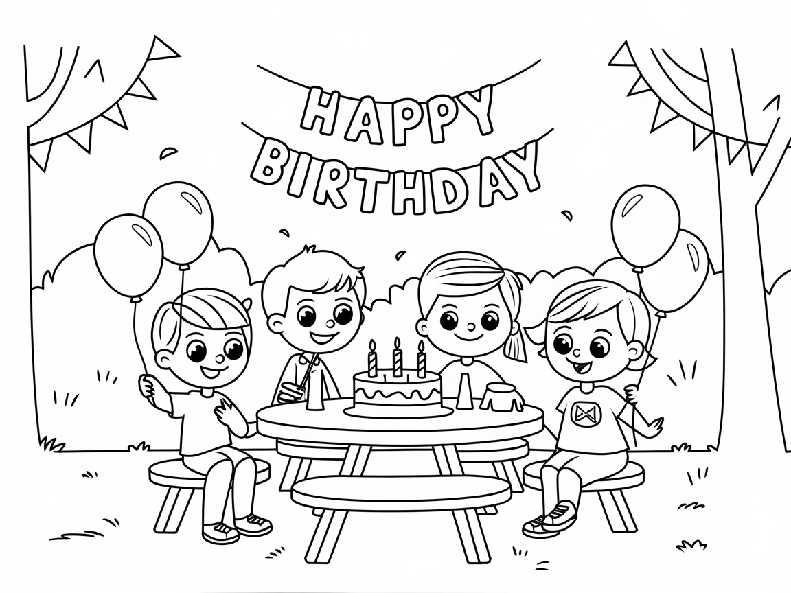 Celebrate a Special Day with This Birthday Bash Coloring Page