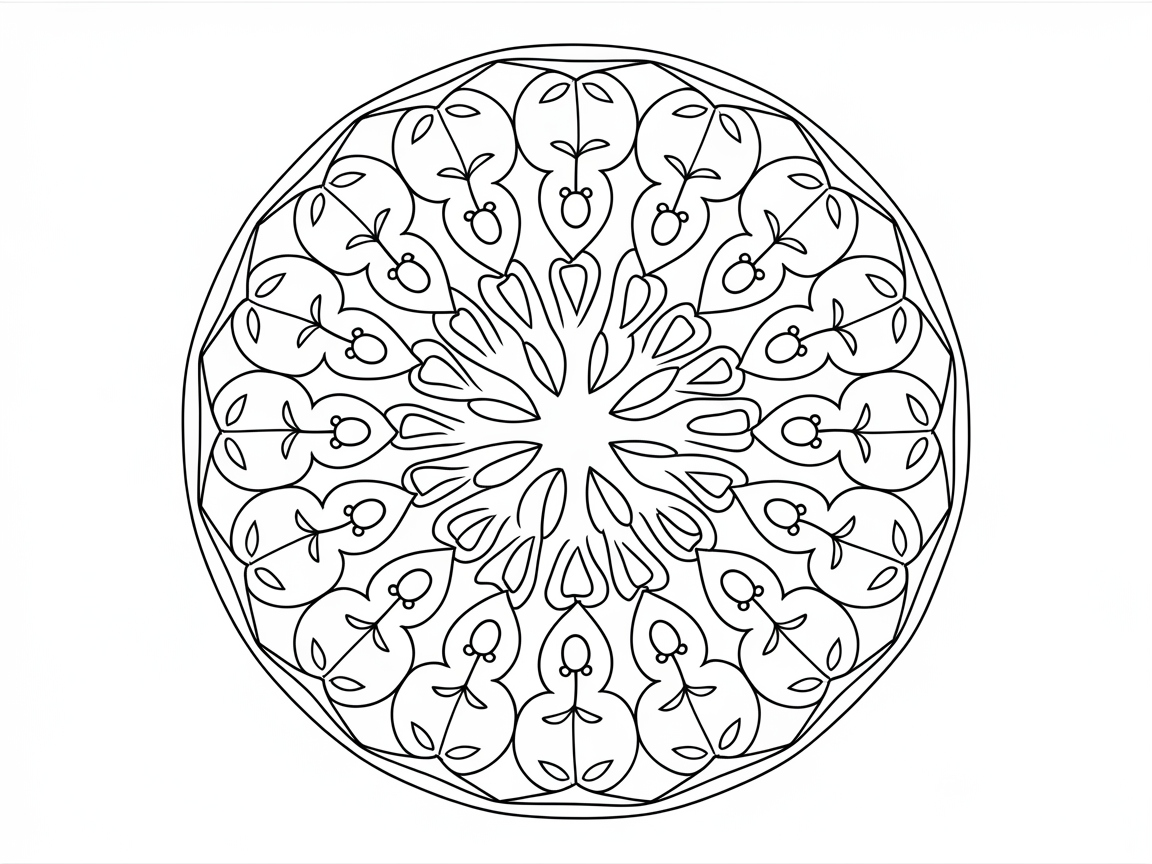 Get Lost in This Apple Mandala Coloring Page