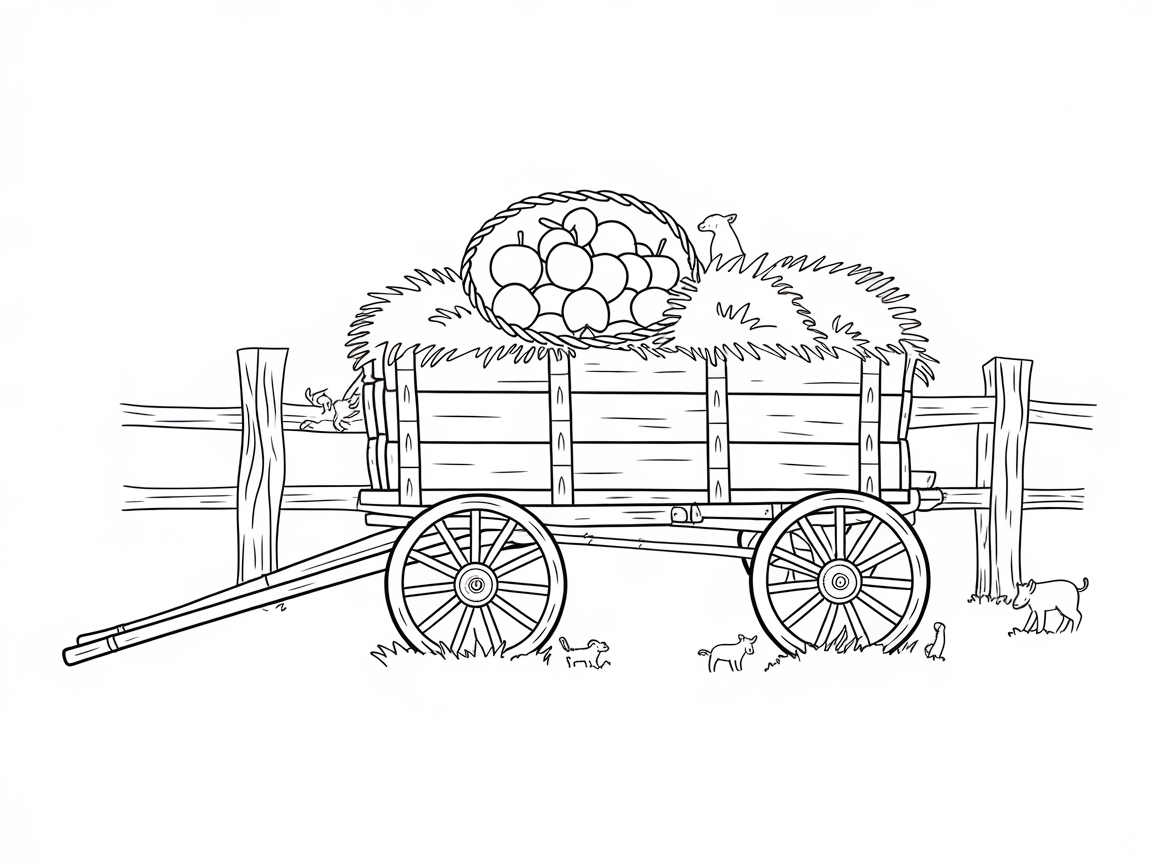 Rustic Wagon Loaded with Apples