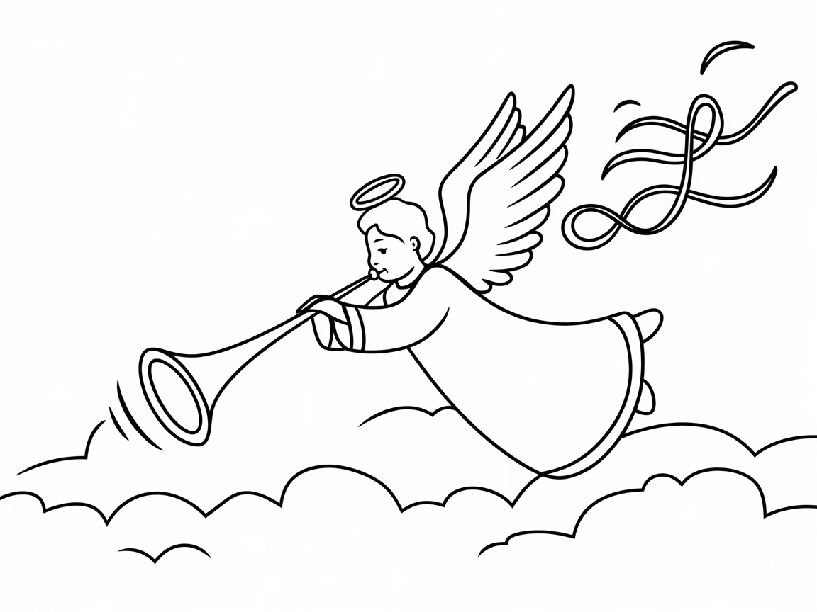 Trumpeting Angel Among the Clouds