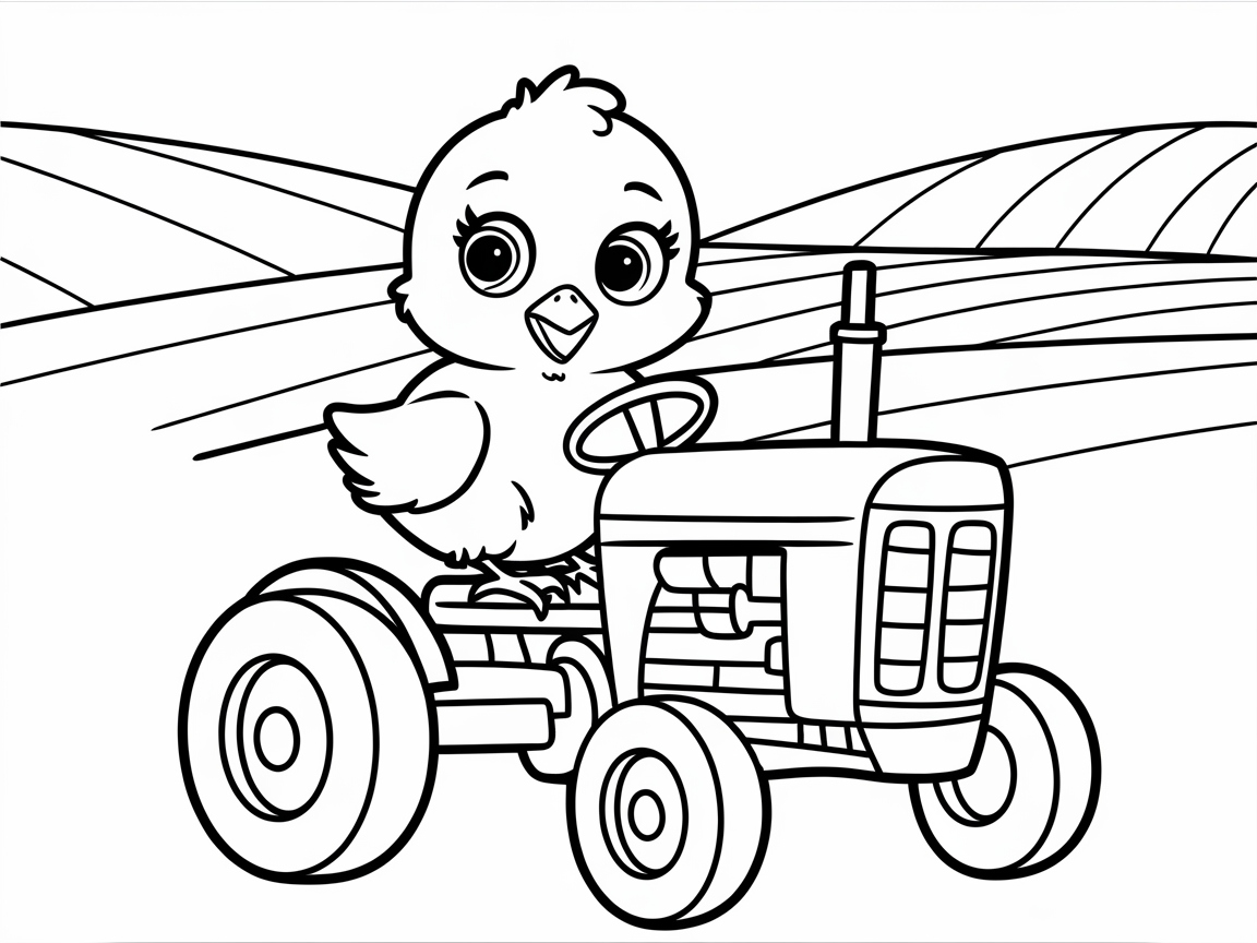 Chick on a Farm Adventure - Coloring Fun Awaits