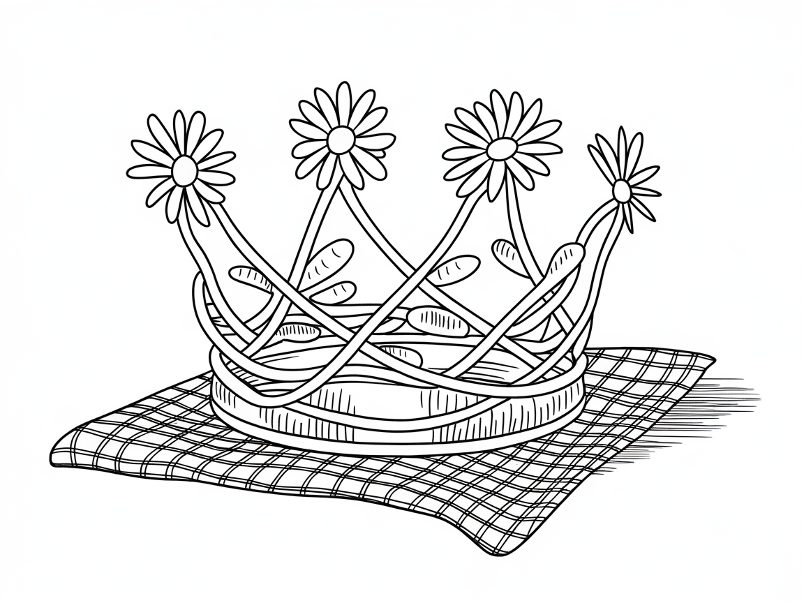 Delicate Floral Crown Coloring Page