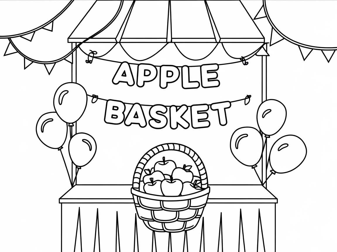 Color a Festive Apple Basket Stand