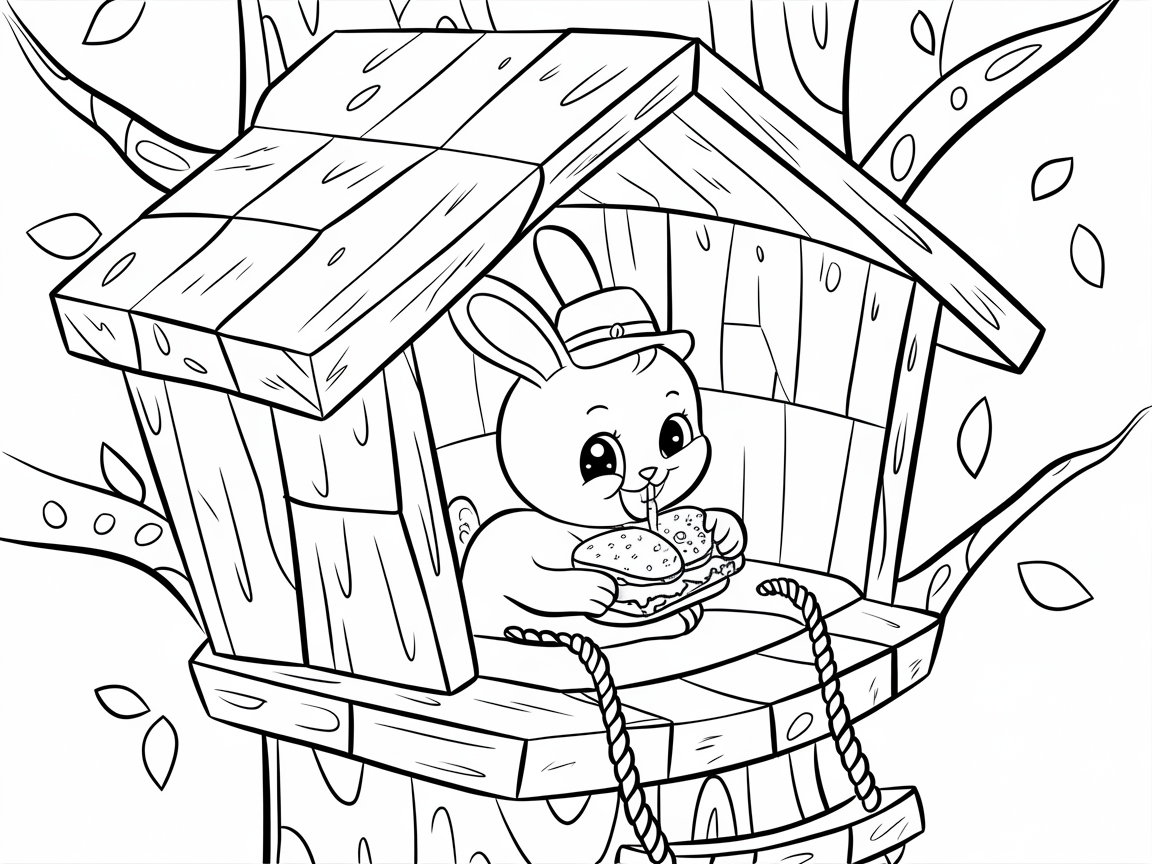 Treehouse Picnic with Bunny