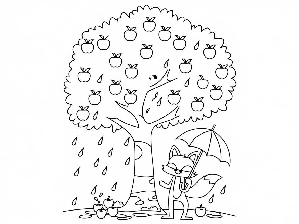 Get Playful with This Foxy Apple Tree Scene