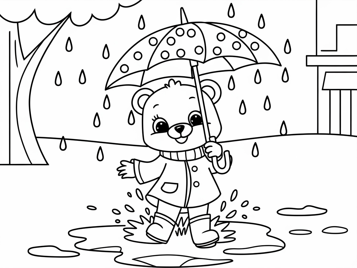 Splish-Splash with This Rainy Day Bear