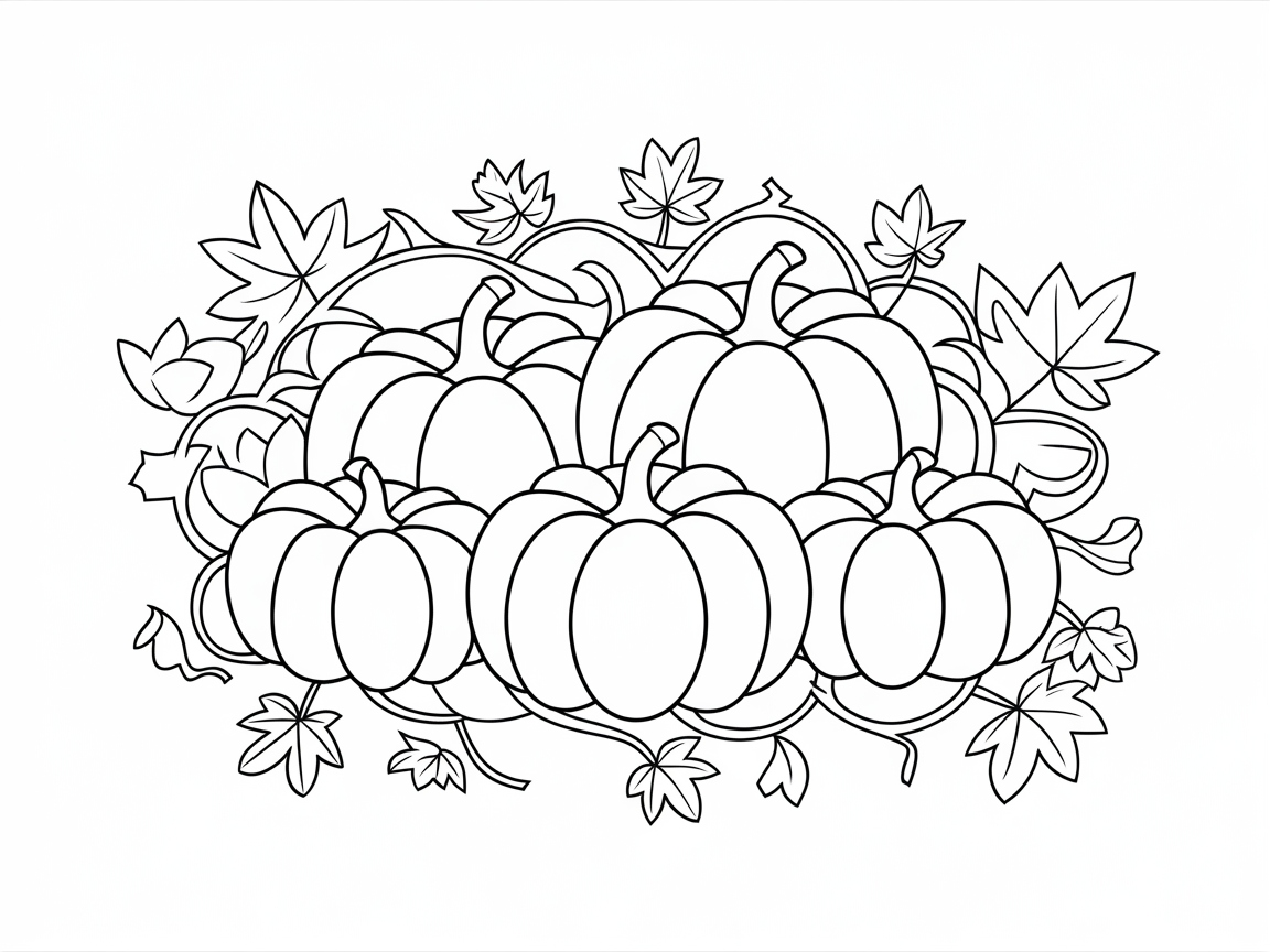Color This Festive Pumpkin Patch