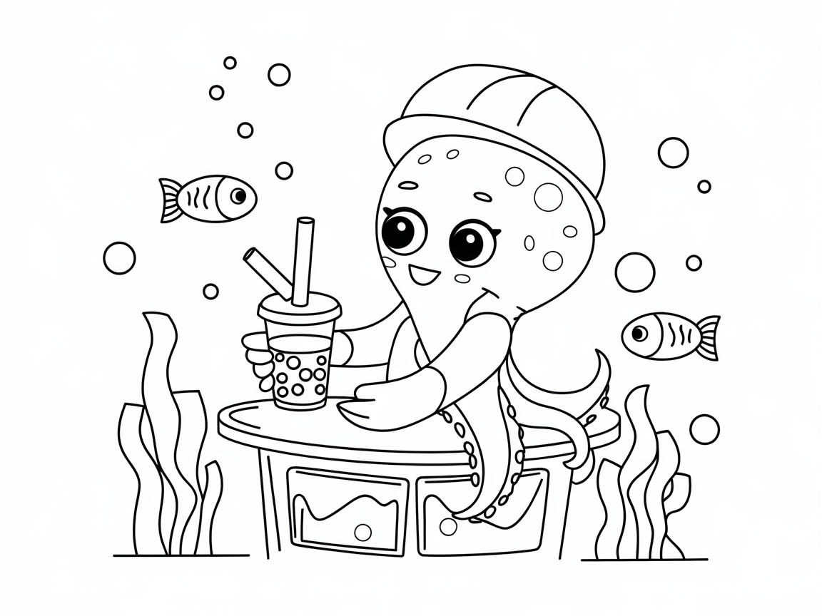 Octopus Cafe Under the Sea with Boba
