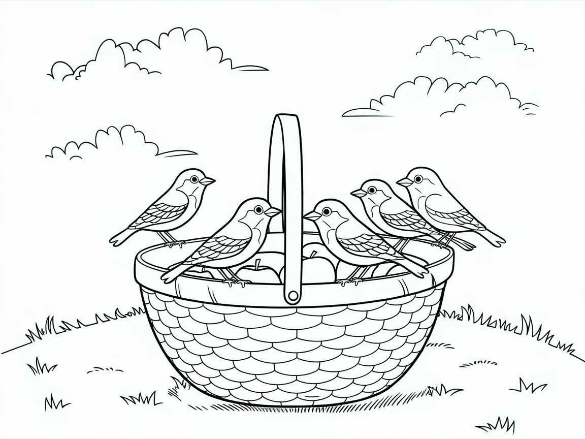 Birds and Bounty: Apples in the Orchard