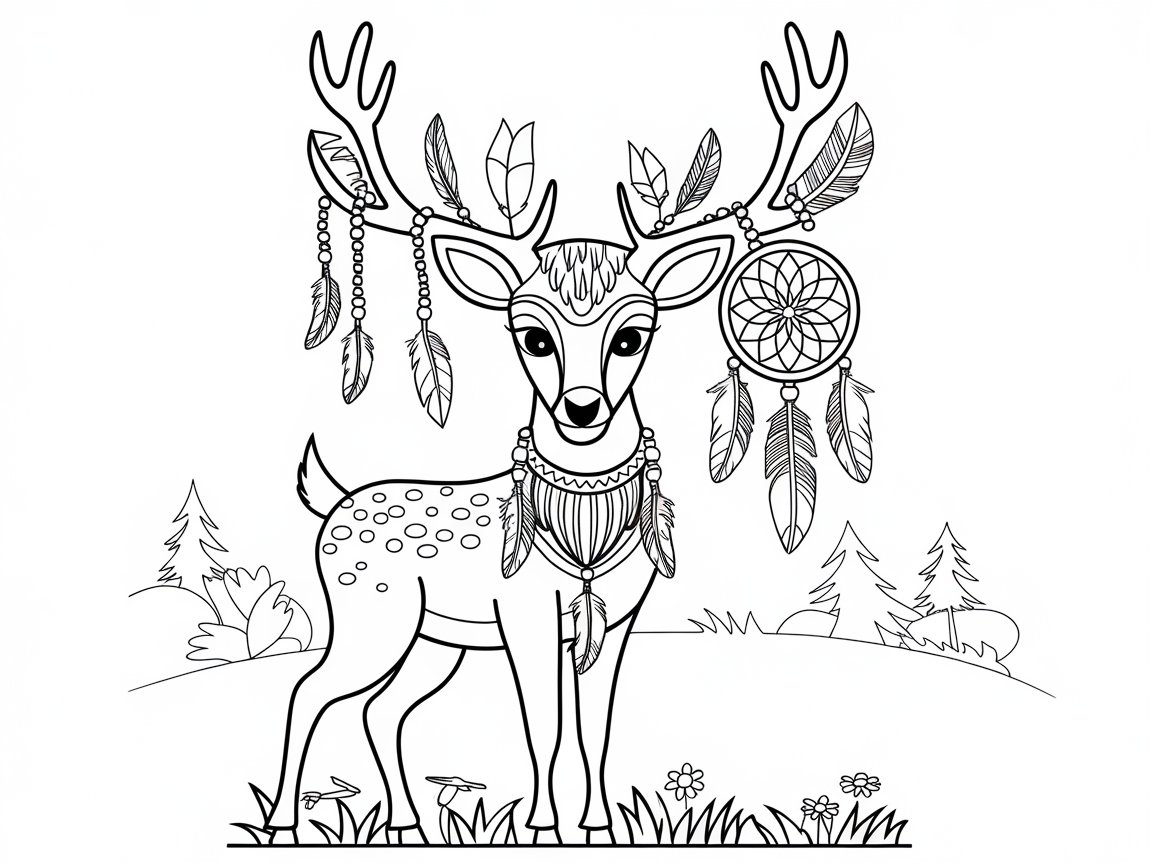 Channel Your Inner Artist with This Enchanted Deer Coloring Page