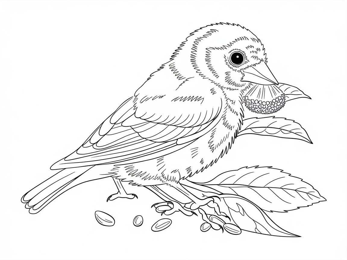 Chirpy Finch with a Berry Snack