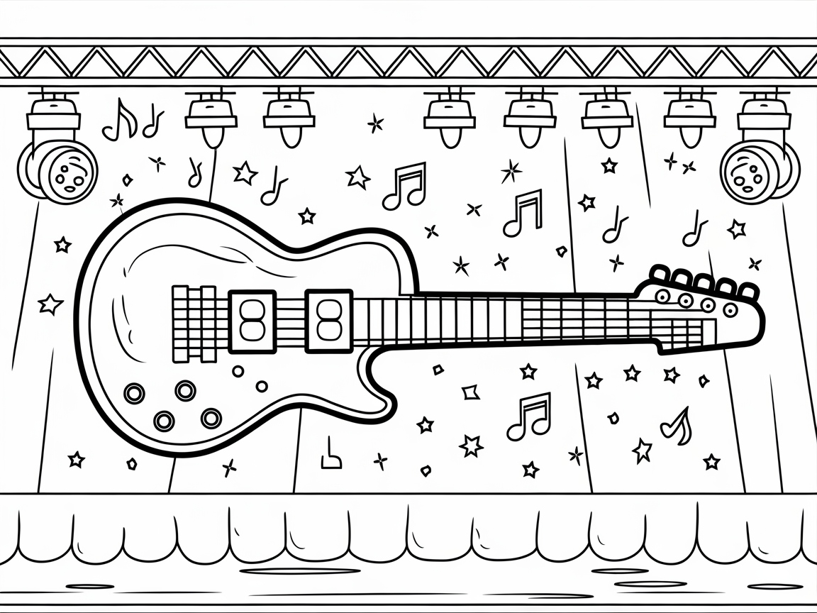 Rock Out with This Electric Guitar Coloring Page