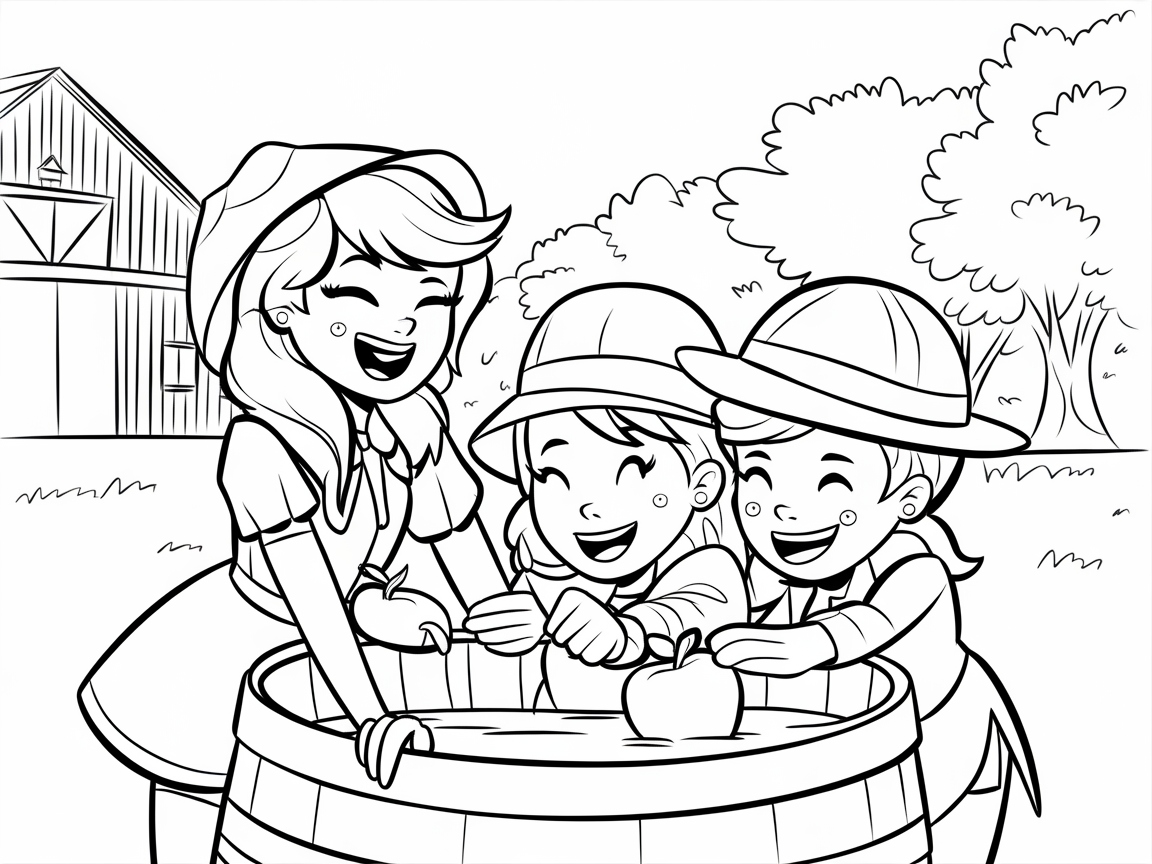 Laughter in the Orchard with a Barrel of Apples