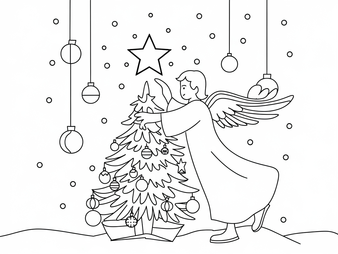 Angel Decorating the Christmas Tree