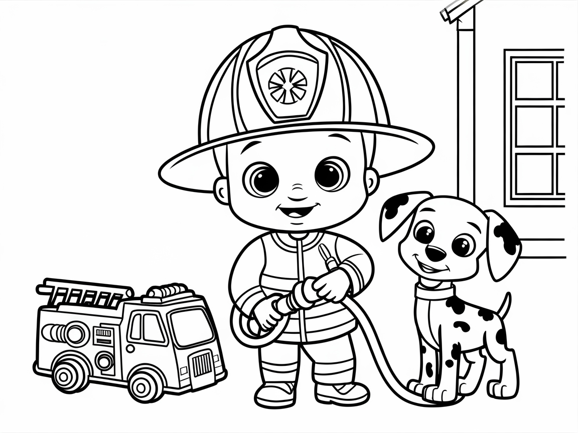 Brave Little Firefighter: Baby and Dalmatian Adventure