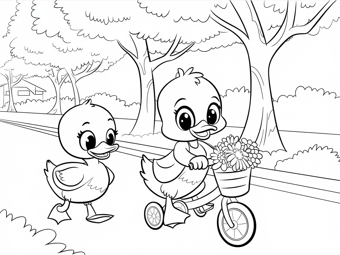 Pedal into Joy with This Cycling Duckling Duo