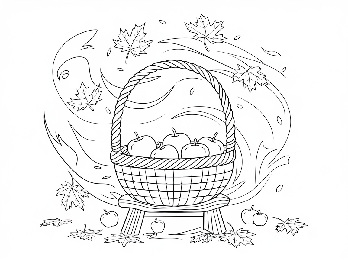 Whirlwind of Autumn Leaves and Apples Await