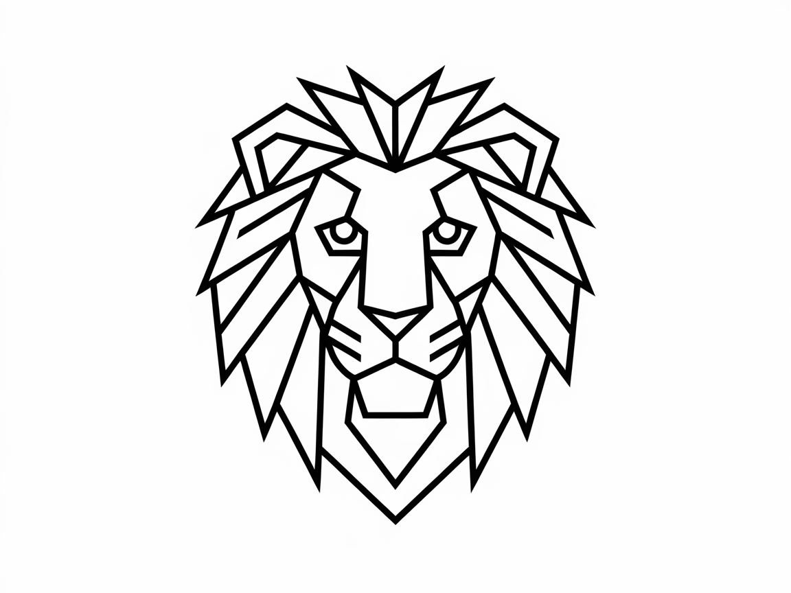 Embrace Bold Lines with This Geometric Lion Design