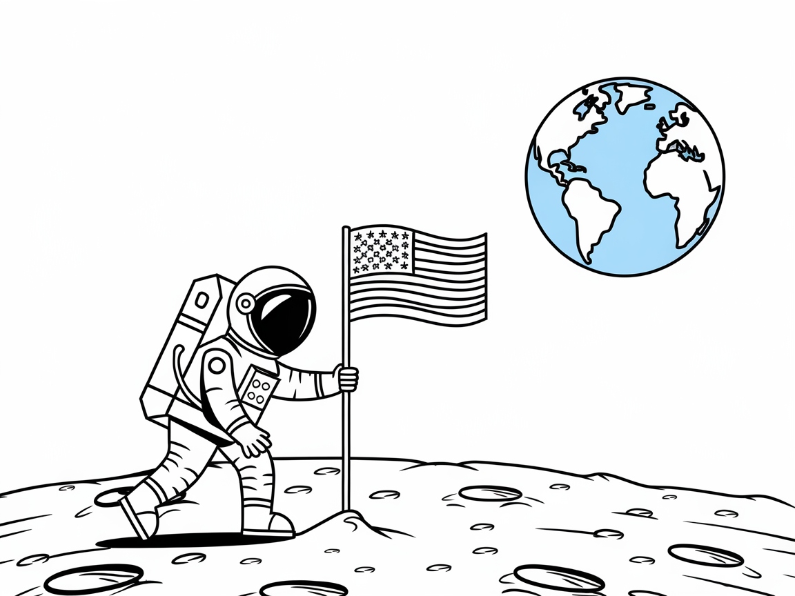 Astronaut’s Giant Leap on the Moon