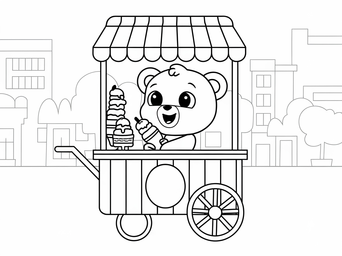 Cool Off with This Ice Cream Cart Bear