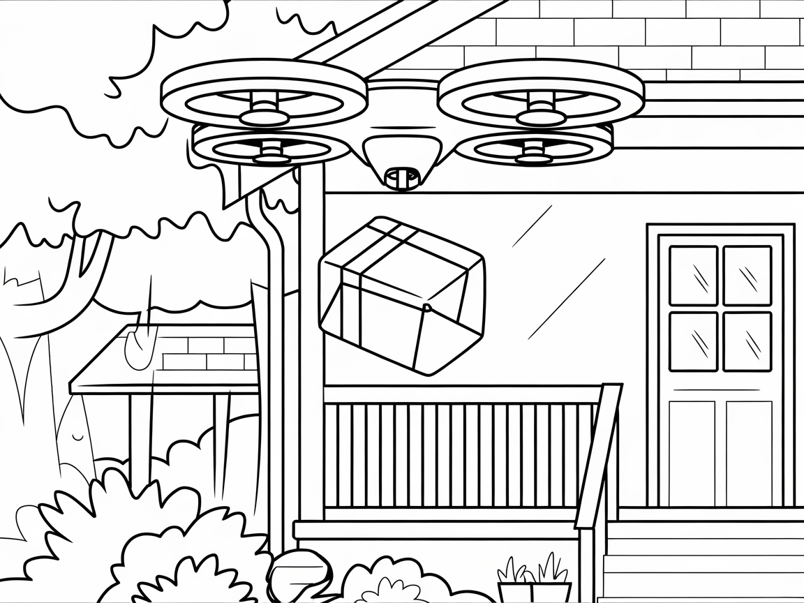 Bring Home a High-Flying Drone Delivery Scene