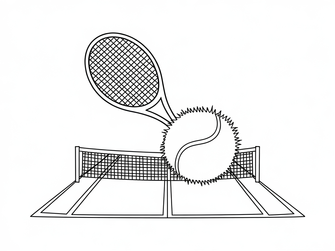 Ace Your Art with This Tennis Scene Coloring Page